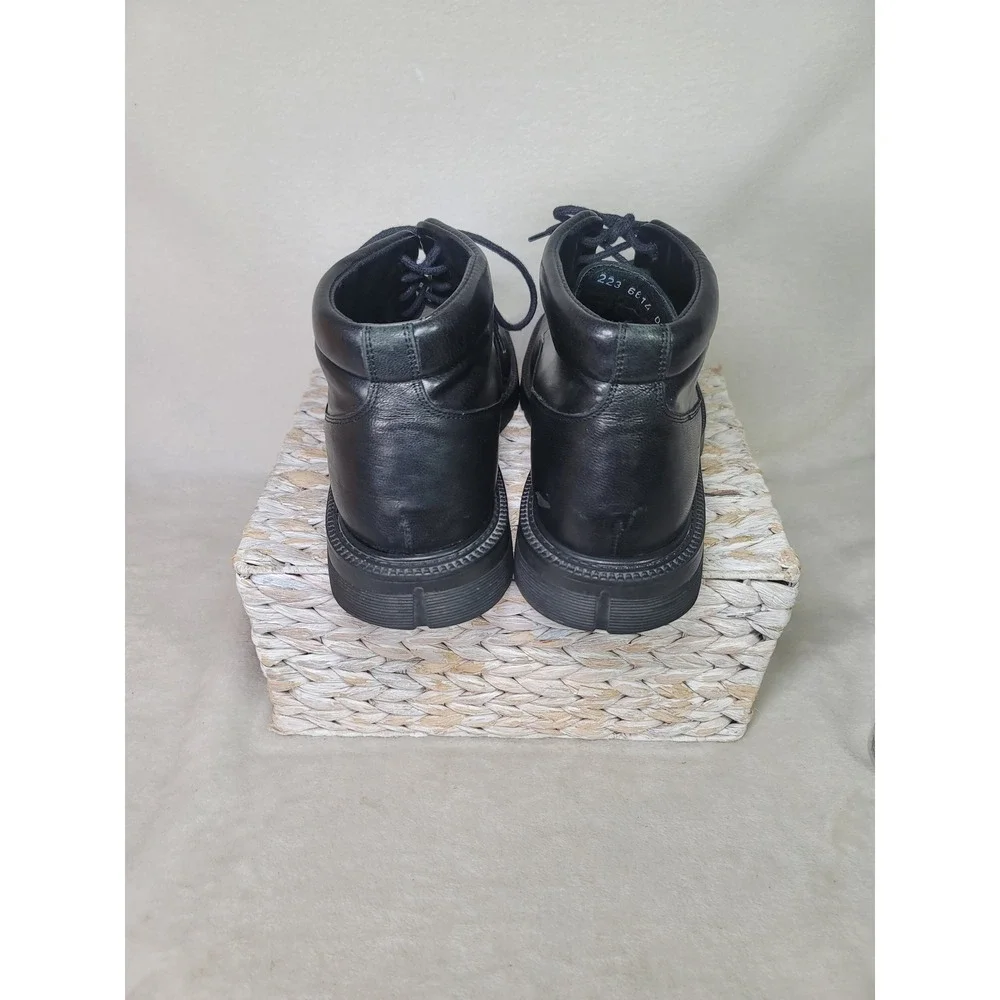 Bacco Bucci  Black Leather Square Toe Chukka Boots Heritage Made in Italy Men 11